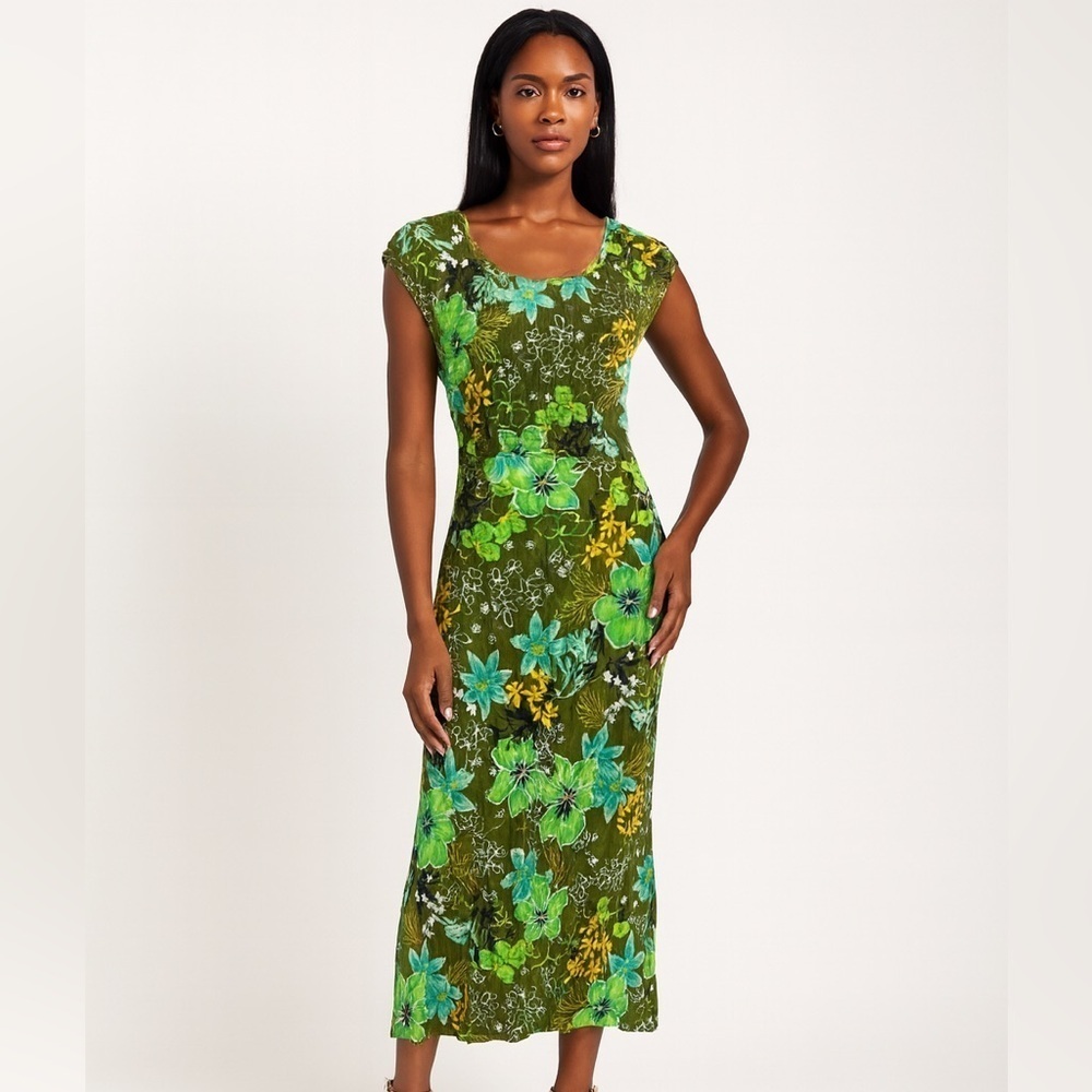 R&K Originals Women’s Green Floral Sleeveless Maxi Dress Size‎ 8
